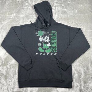 Disney X Junk Food Clothing Hoodie Medium Black Boston Celtics NBA Collab NWOT